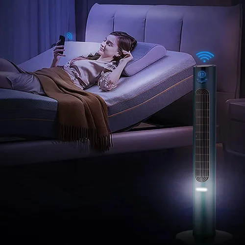 Miniatura 2 de Ventilador de torre con control remoto, ventilador inteligente para dormitorio con oscilación de 105°, ventilador sin aspas con opciones de 6