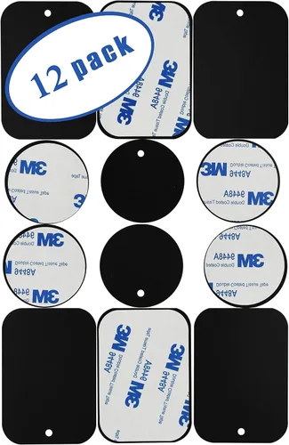 Great 1 Placas universales de metal con adhesivo 3M para todos los soportes magnéticos de automóvil, teléfono celular, soporte para tableta, soporte