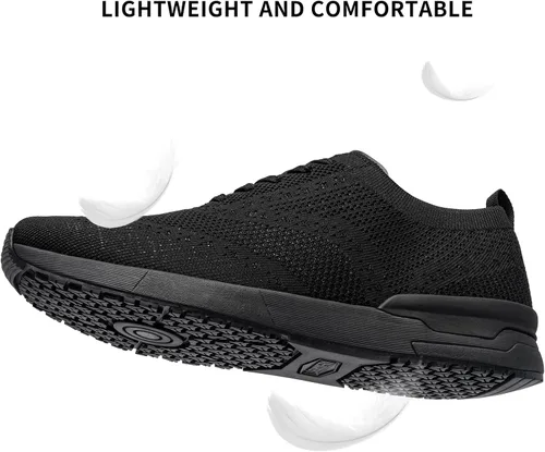 Miniatura 5 de LARNMERN Non Slip Work Shoes for Men Walking Running Sneakers Slip Resistant Casual Fashion Sports Tennis Shoe Kitchen Chef Food Service Slip on