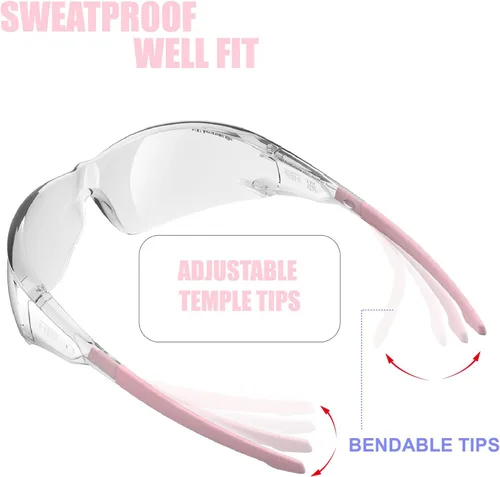 Miniatura 8 de HTS HUNTERSKY ANSI Z87.1 Gafas de seguridad antivaho envolventes transparentes, gafas de laboratorio para pickleball y química con resistencia a
