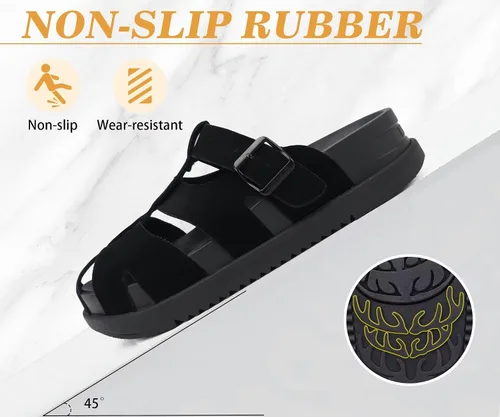 Miniatura 6 de KuaiLu Sandalias tipo zueco para mujer con soporte de arco cómodo, plataforma elegante, cojín de espuma viscoelástica, sandalias elegantes