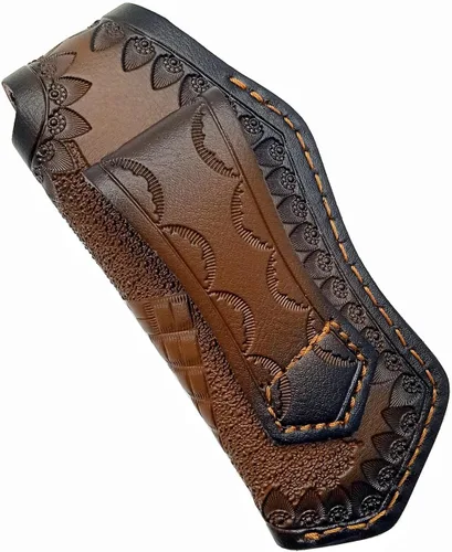 Miniatura 5 de Funda plegable de cuero de 5 pulgadas para cuchillos Buck 110, funda para cuchillos, fundas para cuchillos (marrón oscuro)