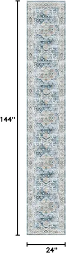 Miniatura 1000 de Madane Tapete lavable de 2 x 10 pies para pasillo, cocina, recibidor, clásico, suave, antideslizante para interiores, casa de campo, baño, sala