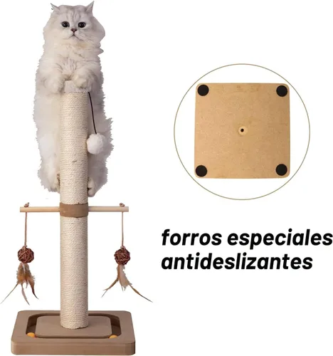Miniatura 5 de PEEKAB Poste rascador para gatos de alta calidad, rascadores de sisal con juguetes interactivos de seguimiento, rascador vertical para gatos