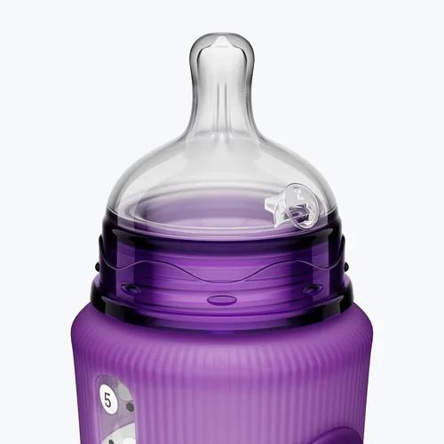 Miniatura 7 de Smilo Juego de biberones con etapa 0 de flujo lento y pezón anticólicos, capacidad de 10 onzas/10.1 fl oz, paquete de 3 biberones anticólicos de 0 a