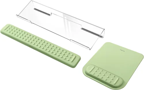 Miniatura 14 de MOSISO Soporte para Teclado de Computadora y Reposamuñecas para Teclado y Conjunto de Alfombrilla de Ratón, Conjunto de Reposamuñecas de Masaje