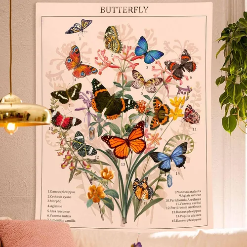 Miniatura 19 de Accnicc Tapiz bohemio con mandala floral para dormitorio, tapiz de pared con flores bohemias, pequeño, acuarela, azul, blanco, hippie, indio