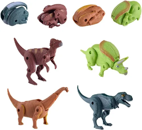 Miniatura 4 de Pinkiwine Paquete de 8 huevos de Pascua de plástico rellenos de unicornio y dinosaurio con juguetes en el interior para niños y niñas pequeños