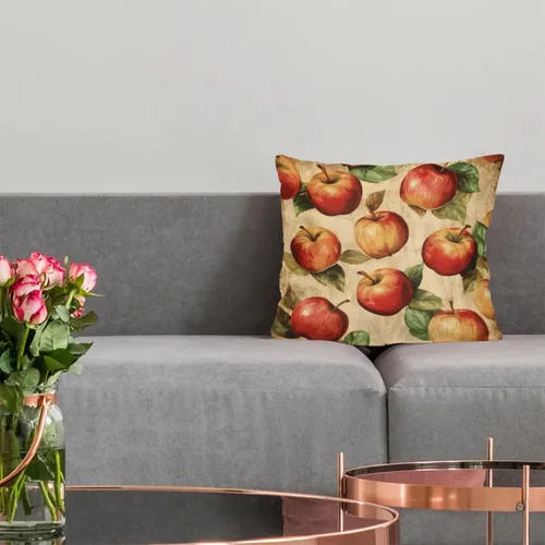 Miniatura 4 de Fundas de almohada vintage con manzanas y frutas marrones, fundas de cojín cuadradas para sofá, dormitorio, sala de estar, 16 x 16 pulgadas