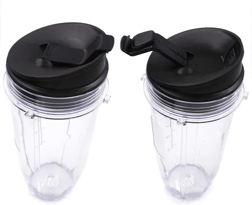 Miniatura 5 de Vaso de repuesto para licuadora con tapa (paquete de 2) vasos de 24 onzas para Ninja Auto iQ BL480 BL482 BL642 BL682 BL450 BN401 BN751 BN801 Foodi