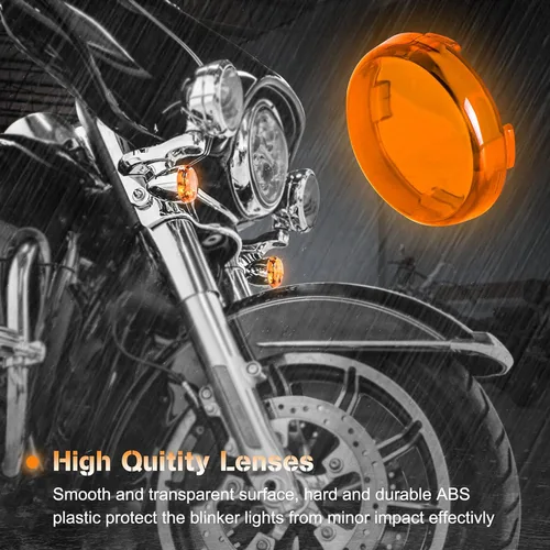 Miniatura 2 de NTHREEAUTO - Juego completo de cubiertas de lentes de luz de señal de giro para Harley Sportster Street Glide Road King Softail, ámbar, rojo
