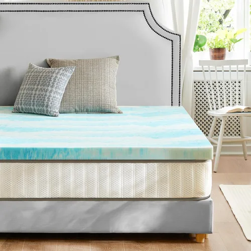 Miniatura 3 de Sweetcrispy Cubrecolchón de espuma viscoelástica King, 3 pulgadas de grosor con infusión de gel para cama tamaño King, sofá cama, caravana