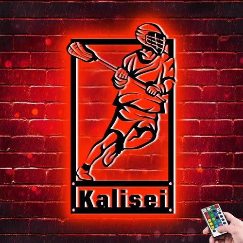 Miniatura 19 de Letrero de metal de jersey deportivo personalizado con luz LED, nombre y número personalizado, letrero de neón con nombre personalizado, decoración