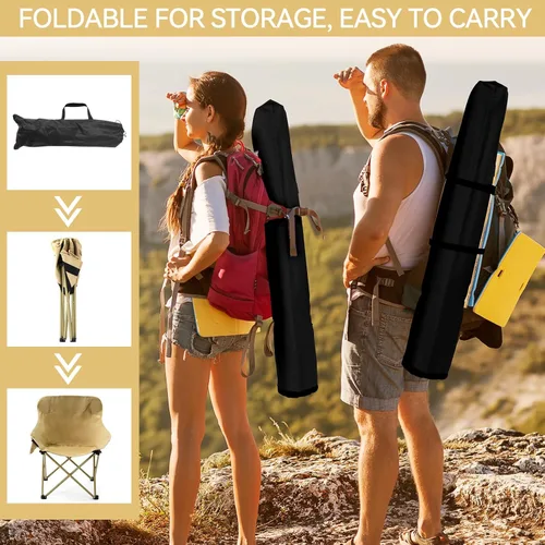 Miniatura 5 de FairySandy Paquete de 6 sillas portátiles para campamento, sillas de campamento plegables ligeras al aire libre, sillas de campamento compactas
