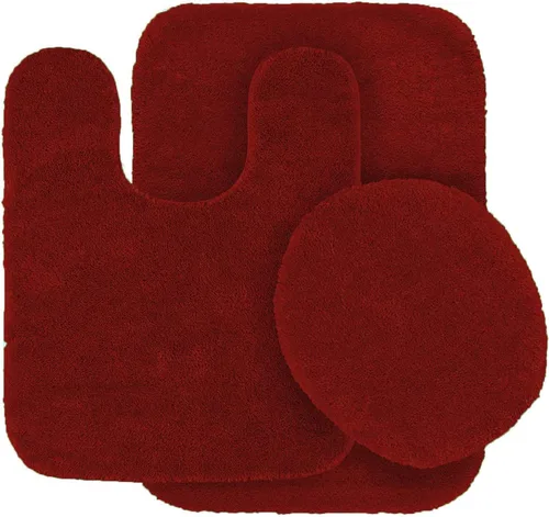 Miniatura 3 de Fancy Linen - Juego de 3 alfombrillas de baño antideslizantes sólidas para baño, alfombra de contorno en forma de U, alfombrilla y tapa de inodoro