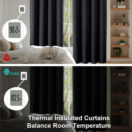 Miniatura 6 de Simplebrand Ava Aqua - Cortinas cortas opacas de 24 pulgadas, juego de 2 paneles, con bolsillo para cortinero, cortinas de privacidad para ventanas