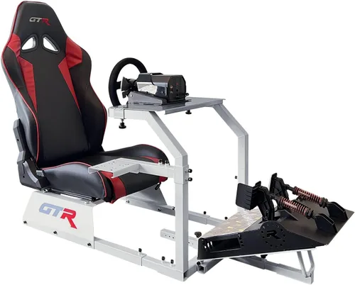 Miniatura 7 de GTR Simulador: Modelo GTA con asiento de carrera real, silla de conducción de cabina para simulador de conducción con cambiador de marcha