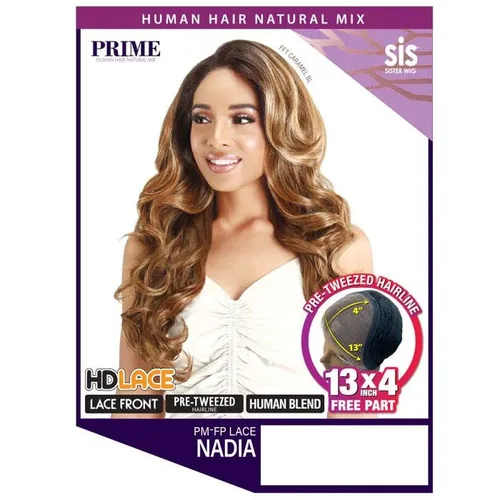 Miniatura 3 de Zury Sis - Peluca de mezcla de cabello humano 13x4 HD con encaje frontal - PM-FP LACE - NADIA (color: FS1B30)