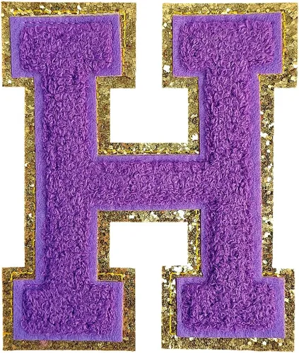 Miniatura 56 de GYGYL - 3 parches de letras deportivas de felpilla con purpurina, parches para planchar de tamaño grande para decoración de disfraces