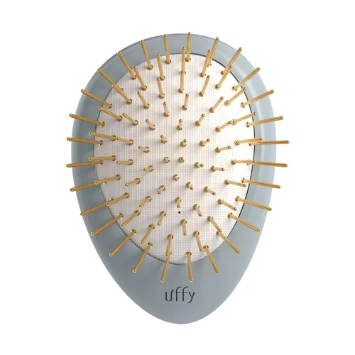 Miniatura 11 de Uffy Acubrusher - Cepillo de pelo Gua Sha chapado en oro de 24 quilates, masajeador ergonómico para el cuero cabelludo para la caspa