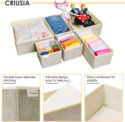 Miniatura 4 de Paquete de 12 organizadores de cajones para ropa, caja plegable de almacenamiento de ropa, organizadores divisores de cajones de armario y cómoda