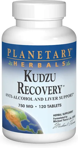 Planetary Herbals Kudzu Recovery 750 mg Anti-Alcohol y Apoyo Hígado - 120 Tabletas