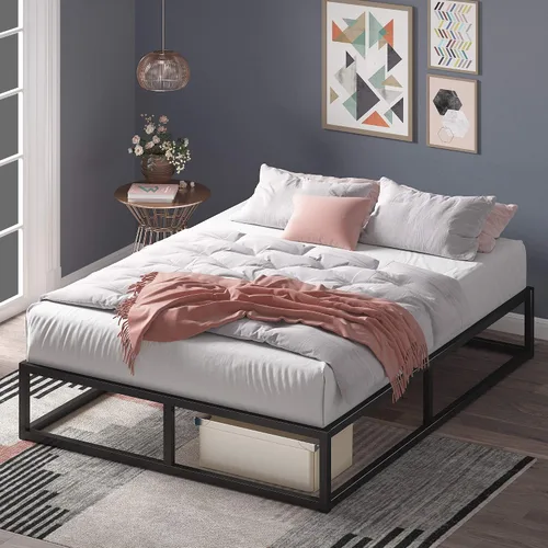 Miniatura 14 de Zinus Joseph - Marco de cama de plataforma de 10 pulgadas, soporte de listones de madera, no necesita somier, embalaje ecológico WonderBox(TM)