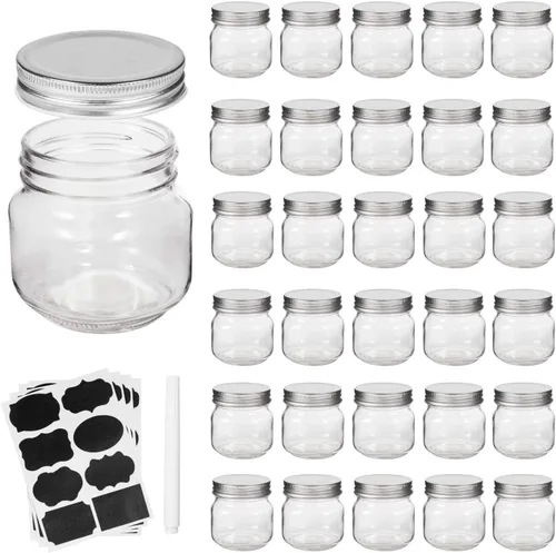 Miniatura 15 de Accguan Tarros Mason de 2 onzas, botellas de jengibre con tapas plateadas, tarros de yogert de vidrio, tarro de vela, miel, mermelada, gelatina