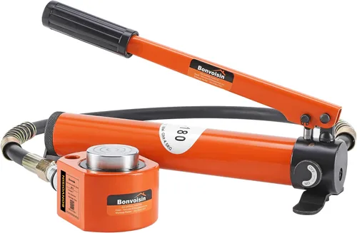 Bonvoisin 20T hidráulico Ram cilindro Jack perfil bajo Porta Power Ram 0.55 "carrera de un solo efecto Mini Jack Ram con bomba de mano hidráulica