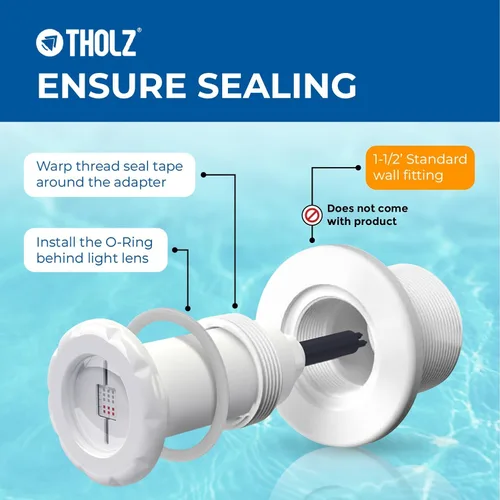 Miniatura 3 de Tholz® Luz de piscina RGBW - LED ultra brillante - Fácil instalación - Luz de piscina enterrada (10 W, cable de 50 pies)