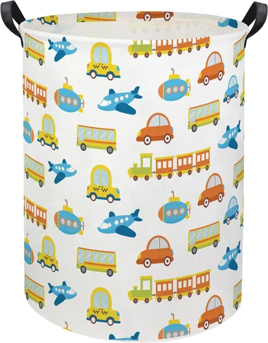 Canasta de lavandería para niños, cesta de lavandería, contenedor de juguetes de auto para decoración de habitación de niños, cesta de guardería,