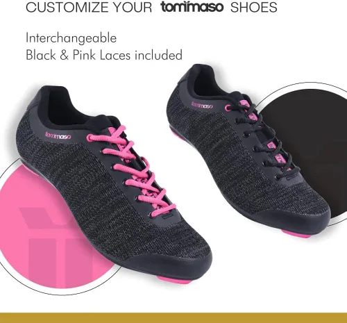 Miniatura 7 de Tommaso Pista - Tenis para bicicleta de carretera para mujer, compatible con Dual Cleat