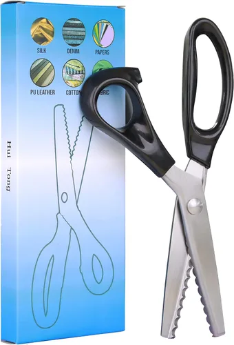 Miniatura 2 de Hui Tong Tijeras Rosadas Fuertes y Afiladas, Tijeras Rosadas para Tela, Tijeras de Borde Serrado y Festoneado para Tela, 3mm, 5mm, 7mm