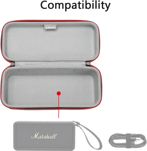 Miniatura 4 de RLSOCO Funda rígida para altavoz Bluetooth portátil Marshall Middleton II/Middleton Diseño compacto con cremallera YKK y protección contra Funda