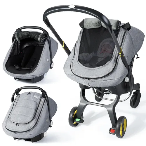 IvyWind Funda de Asiento de Coche de Invierno para Bebé, Funda Universal para Asiento de Coche para Bebés con Ventana de Malla Transpirable, Fundas