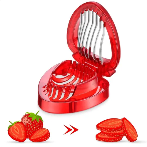 Cortador de fresas de cocina - Cortador de huevos - Cortador de frutas fácil para tomate cereza huevo fresa - Cortador de tomate cherry - cortador
