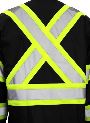 Miniatura 6 de TBK66 - Traje de lluvia clase 3, chaqueta, pantalones de alta visibilidad, parte inferior negra reflectante con patrón en X (juego de 3, S)