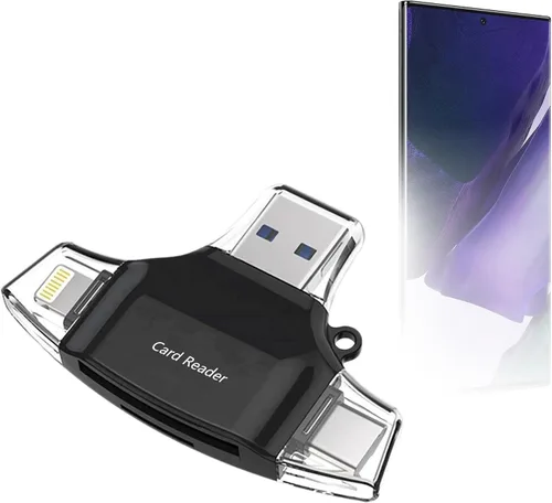 BoxWave Dispositivo inteligente compatible con Samsung Galaxy Note 20 Ultra - AllReader Lector de tarjetas SD, lector de tarjetas microSD Compact