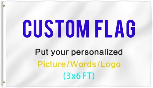 Miniatura 6 de Bandera Personalizada de 2 x 3 Pies para Interiores y Exteriores Diseño Personalizado Bandera de Foto Texto o Logo Fiesta Universidad Habitación
