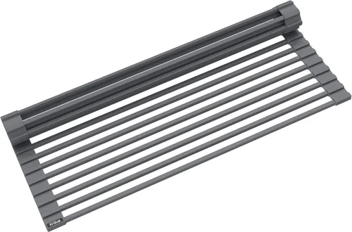 Miniatura 12 de Kraus Multiusos Escurreplatos Enrollable para Fregadero con Colador y Esterilla en Aqua, KRM-11AQ