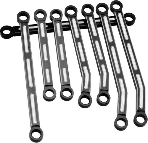 Miniatura 5 de ShareGoo - Juego de eslabones de aleación de aluminio de alta liquidación de chasis compatibles con Traxxas TRX4M 1/18 RC Crawler piezas de Negro