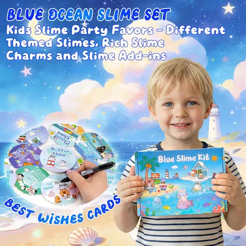 Miniatura 6 de Paquete de 12 slimes, kit de limo azul, limos de mantequilla transparentes, slime de nube, kit de bricolaje esponjoso para niñas y niños, regalos