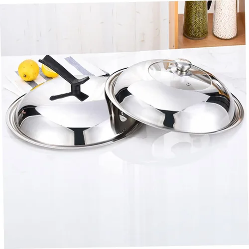 Miniatura 6 de YARNOW Olla de vidrio utensilios de cocina de acero inoxidable cacerola sartenes horno 11.7 pulgadas tapa de cacerola reemplazo universal tapa