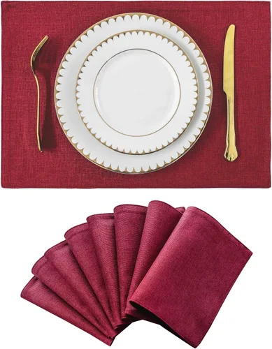 Miniatura 59 de Juego de 6 manteles individuales resistentes al calor para mesa de comedor y cocina de Home Brilliant, manteles individuales para mesa de comedor
