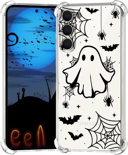 Miniatura 18 de Funda de Halloween para Google Pixel 6A transparente con diseños de murciélagos fantasmas, funda para teléfono para niñas, elegante, delgada, a