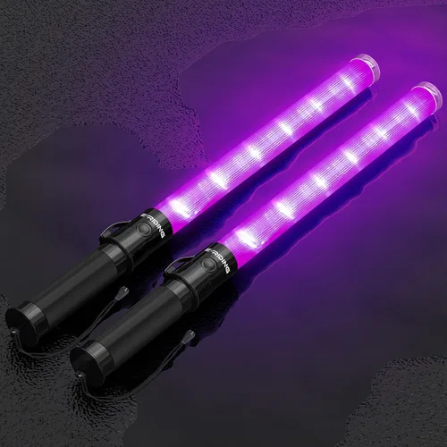 Miniatura 31 de E-riding Paquete de 8 Bastones de Seguridad para Control de Tráfico Aéreo de 21 pulgadas, Bastón de Señalización de Seguridad de Tráfico con Luz LED