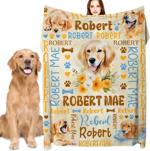 Miniatura 13 de Manta de Golden Retriever - Manta de franela suave y forro polar para perros para amantes de mascotas, mujeres, niños, niñas - 40" x 30