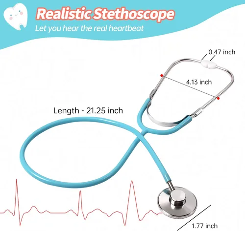 Miniatura 2 de Phobby Kit Médico Duradero para Niños, Juego Médico de Juguetes de 27 Piezas de Juego de Simulación Deluxe con Estetoscopio Real, Juguetes de Médico