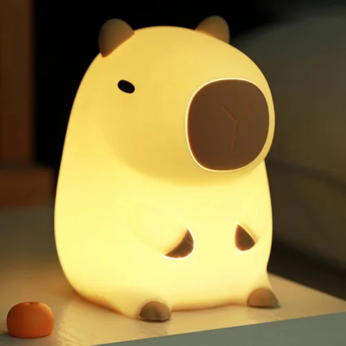 Miniatura 11 de HAPPYBAG Axolotl - Lámpara de noche para niños, bonita lámpara de ajolote de silicona regulable para guardería, lámpara táctil recargable Kawaii