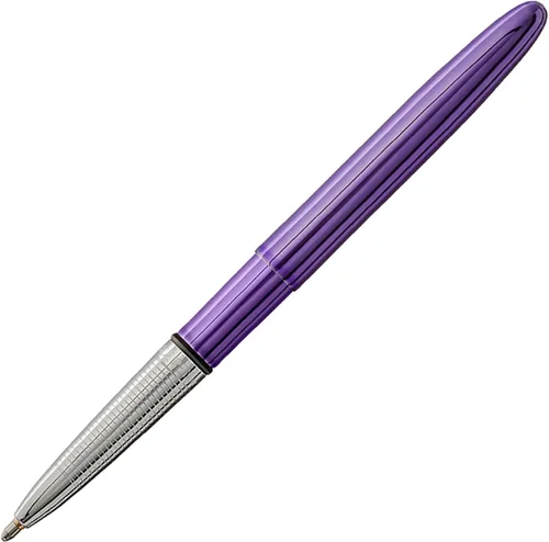 Bolígrafo en forma de bala Fisher Space, con acabado en cromo y en caja de regalo., Púrpura Púrpura (Purple Haze)